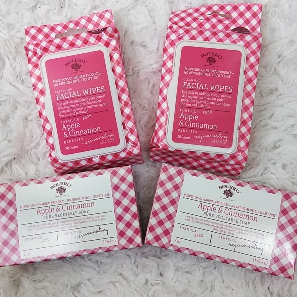 😻 4/$25 Bolero of Beverly Hills Facial Wipes & Bar Soap